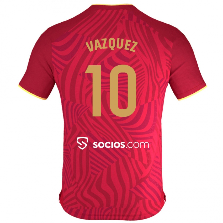 Mujer Camiseta Alejandro Vázquez #10 Rojo 2ª Equipación 2023/24 La Camisa Chile