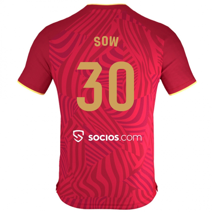 Mujer Camiseta Ibrahima Sow #30 Rojo 2ª Equipación 2023/24 La Camisa Chile