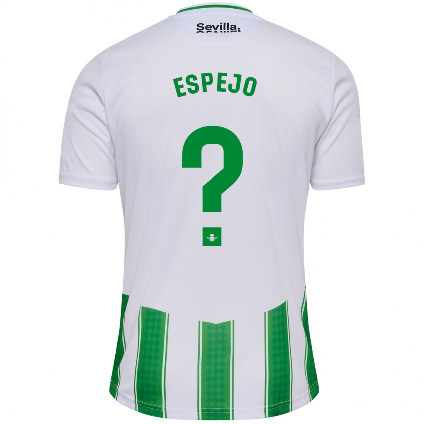 Niño Camiseta Jesús Espejo #0 Blanco 1ª Equipación 2023/24 La Camisa Chile