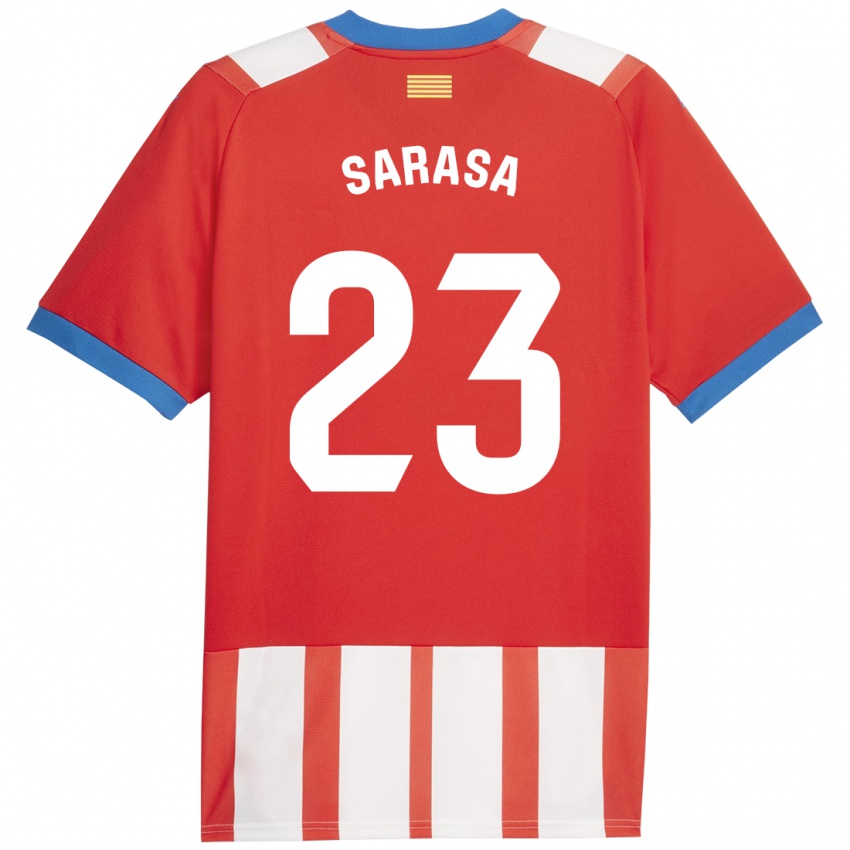 Niño Camiseta Javier Sarasa #23 Rojo Blanco 1ª Equipación 2023/24 La Camisa Chile