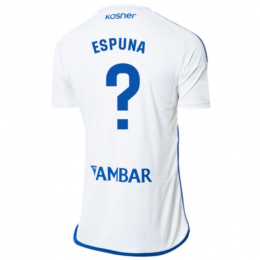 Niño Camiseta Nico Espuña #0 Blanco 1ª Equipación 2023/24 La Camisa Chile
