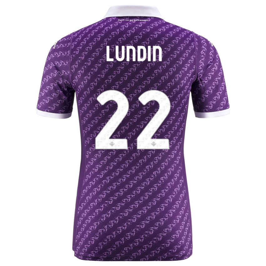 Niño Camiseta Karin Lundin #22 Violeta 1ª Equipación 2023/24 La Camisa Chile