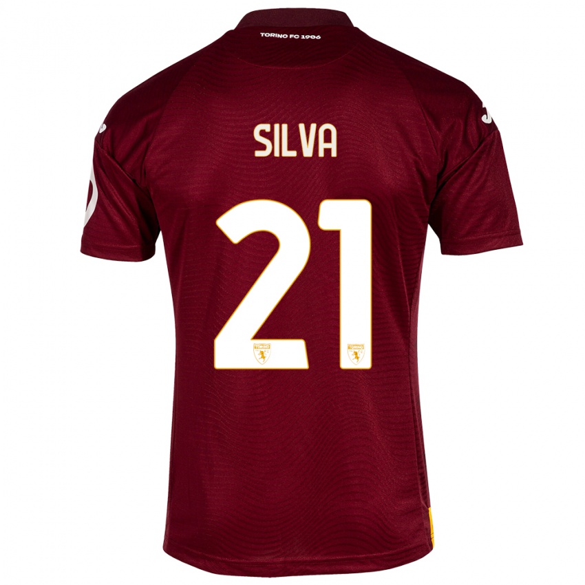 Niño Camiseta Jonathan Silva #21 Rojo Oscuro 1ª Equipación 2023/24 La Camisa Chile