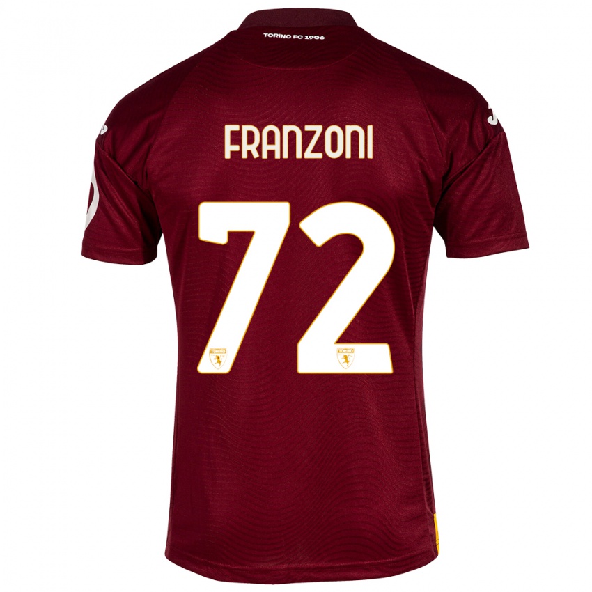 Niño Camiseta Nicolò Franzoni #72 Rojo Oscuro 1ª Equipación 2023/24 La Camisa Chile