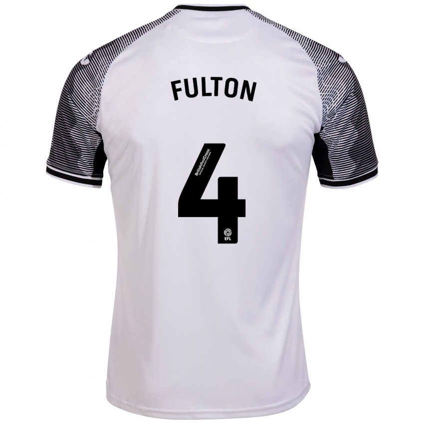 Niño Camiseta Jay Fulton #4 Blanco 1ª Equipación 2023/24 La Camisa Chile