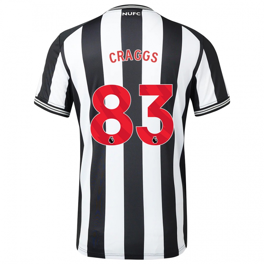 Niño Camiseta Luke Craggs #83 Blanco Negro 1ª Equipación 2023/24 La Camisa Chile