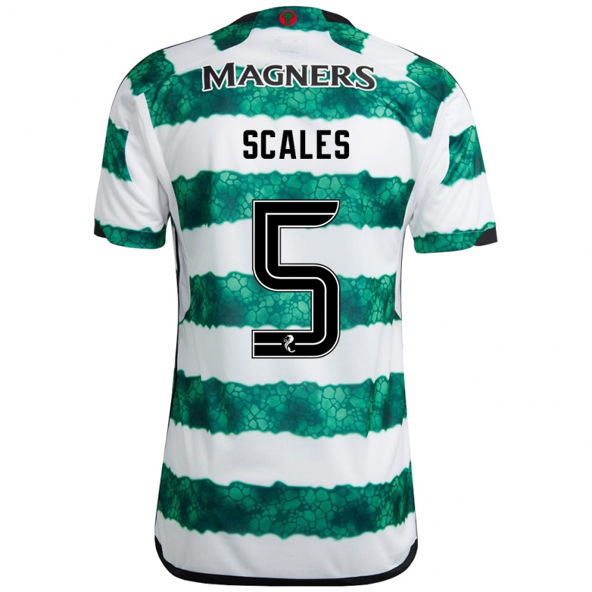 Niño Camiseta Liam Scales #5 Verde 1ª Equipación 2023/24 La Camisa Chile