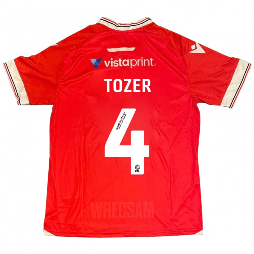 Niño Camiseta Ben Tozer #4 Rojo 1ª Equipación 2023/24 La Camisa Chile