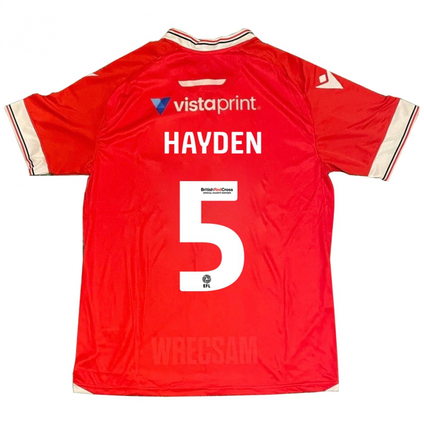 Niño Camiseta Aaron Hayden #5 Rojo 1ª Equipación 2023/24 La Camisa Chile