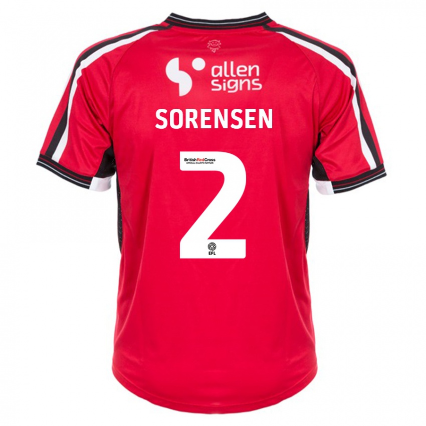 Niño Camiseta Lasse Sörensen #2 Rojo 1ª Equipación 2023/24 La Camisa Chile