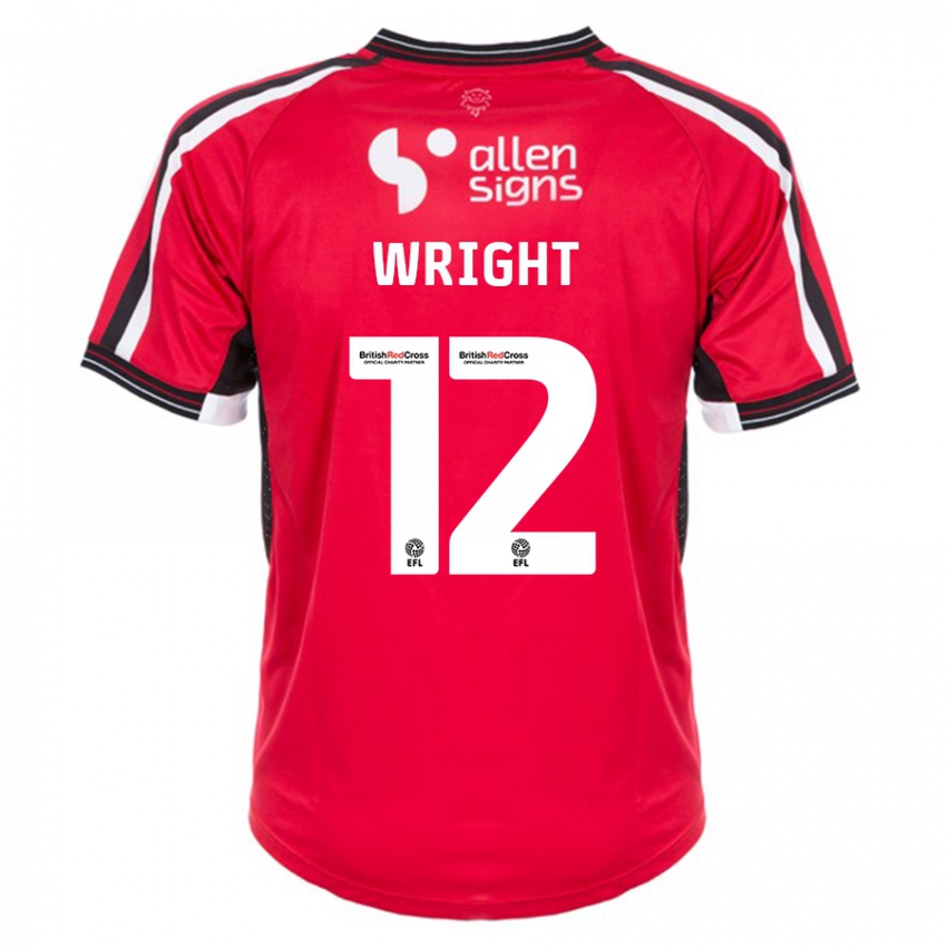 Niño Camiseta Jordan Wright #12 Rojo 1ª Equipación 2023/24 La Camisa Chile