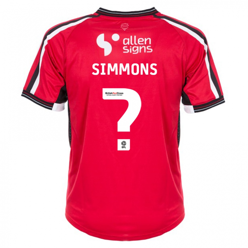 Niño Camiseta Noah Simmons #0 Rojo 1ª Equipación 2023/24 La Camisa Chile