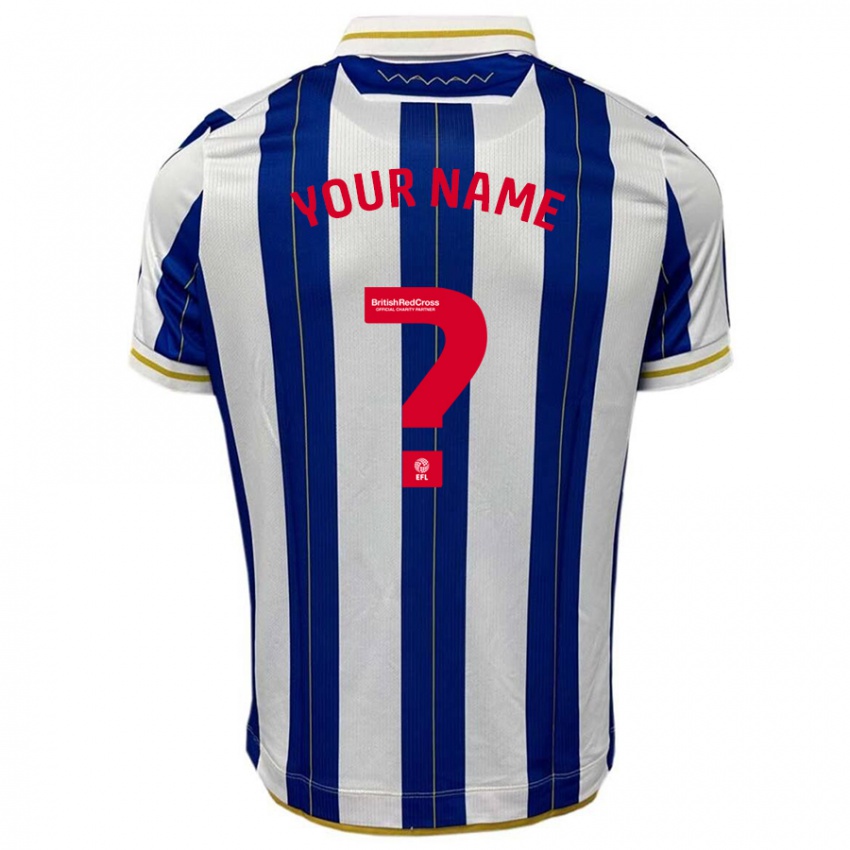 Niño Camiseta Su Nombre #0 Azul Blanco 1ª Equipación 2023/24 La Camisa Chile