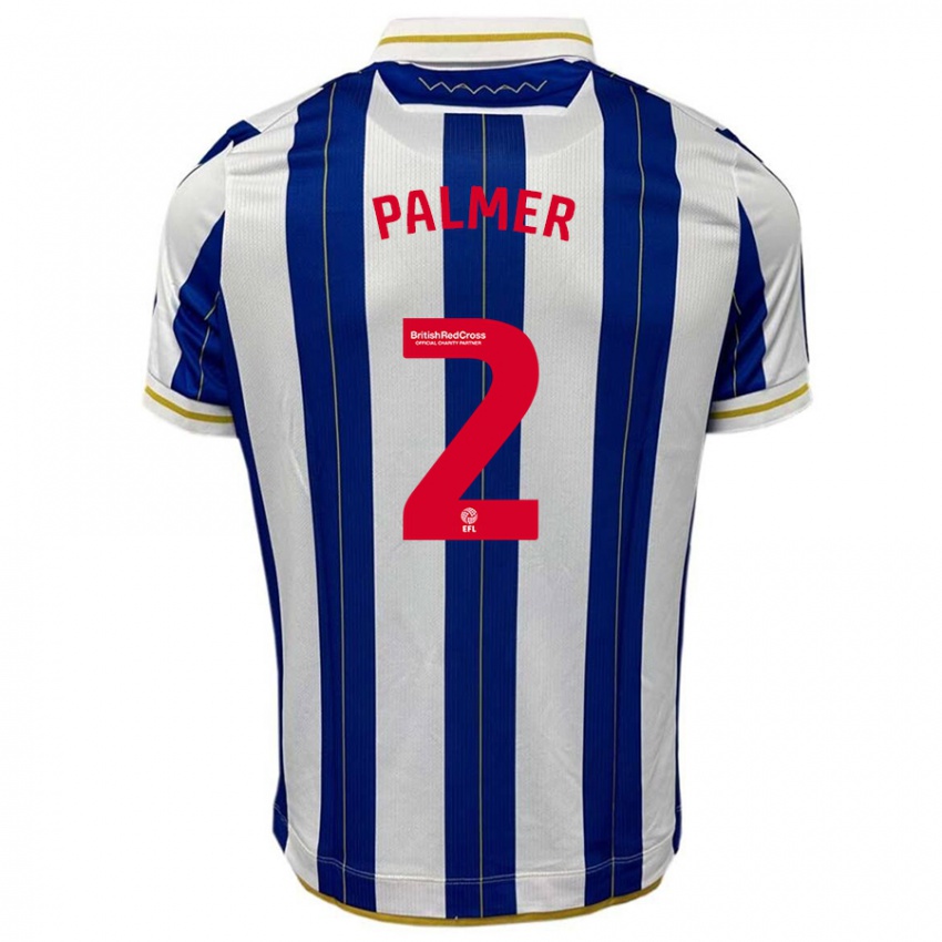 Niño Camiseta Liam Palmer #2 Azul Blanco 1ª Equipación 2023/24 La Camisa Chile