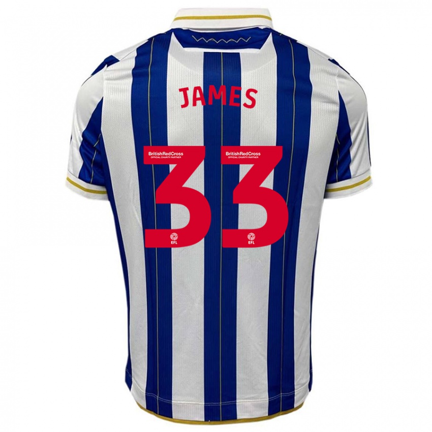 Niño Camiseta Reece James #33 Azul Blanco 1ª Equipación 2023/24 La Camisa Chile