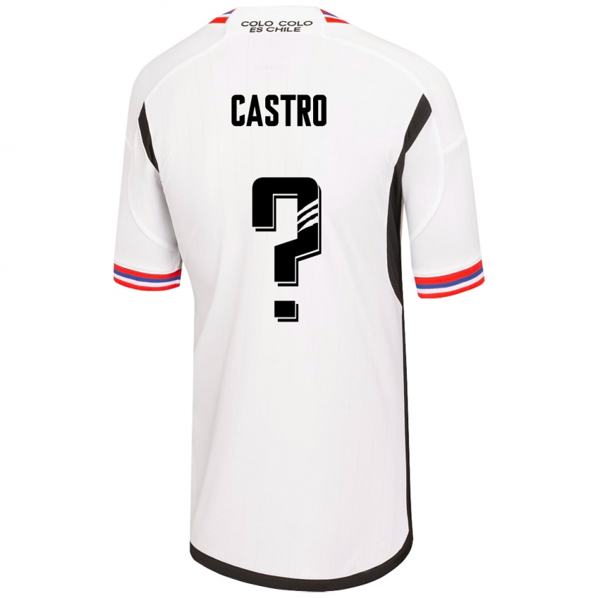 Niño Camiseta Benjamín Castro #0 Blanco 1ª Equipación 2023/24 La Camisa Chile