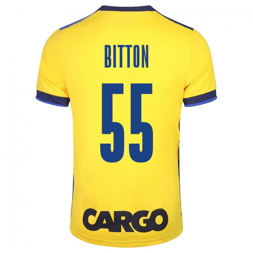 Niño Camiseta Nir Bitton #55 Amarillo 1ª Equipación 2023/24 La Camisa Chile