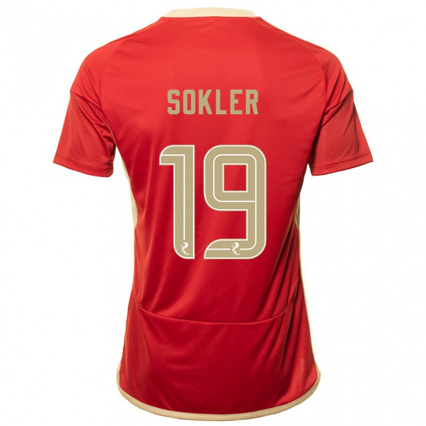 Niño Camiseta Ester Sokler #19 Rojo 1ª Equipación 2023/24 La Camisa Chile