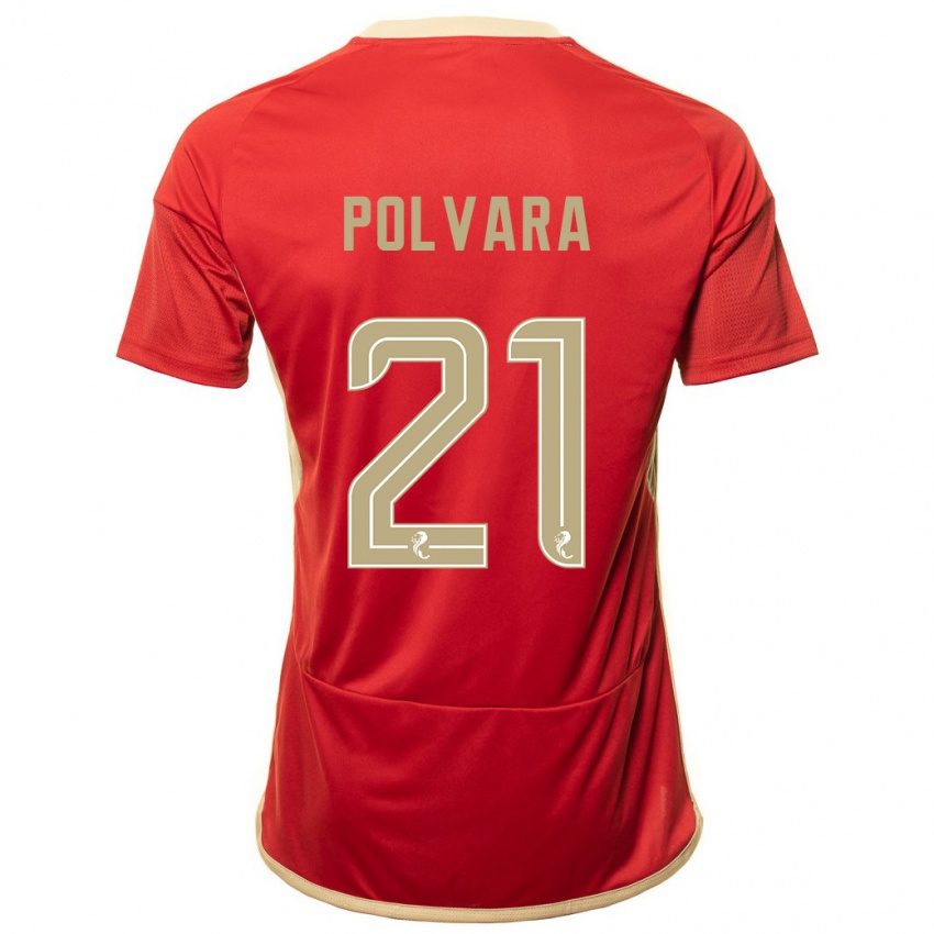 Niño Camiseta Dante Polvara #21 Rojo 1ª Equipación 2023/24 La Camisa Chile