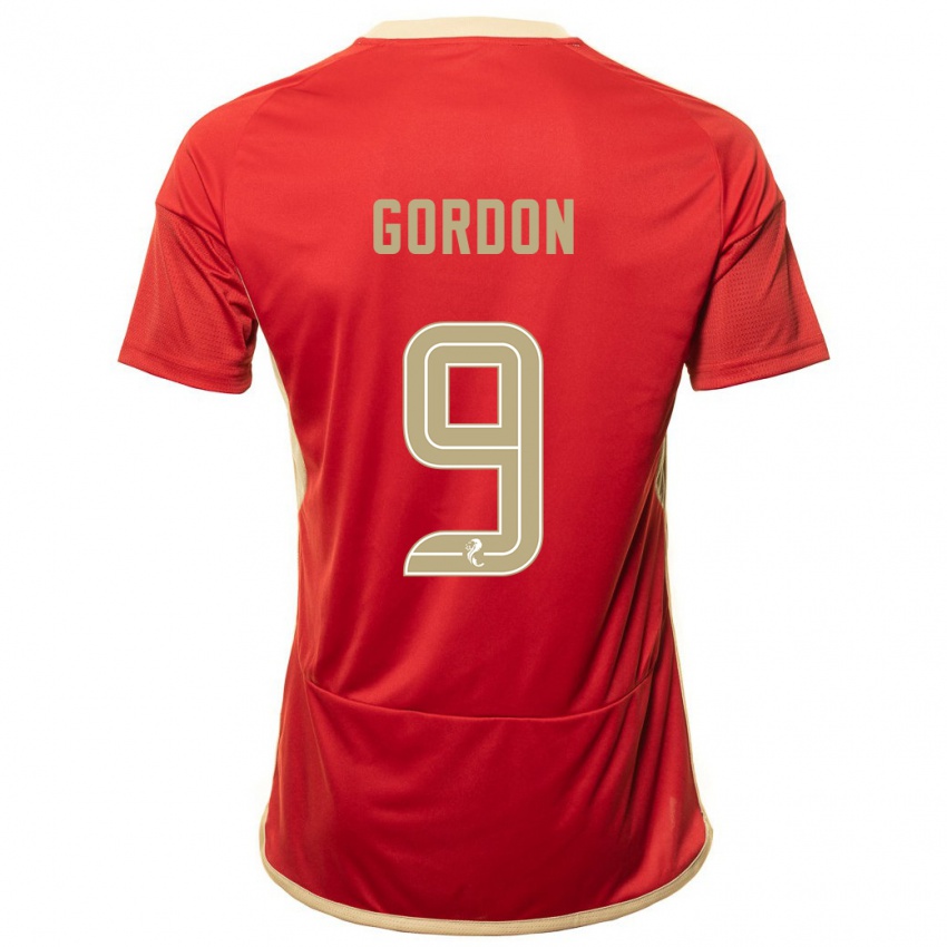 Niño Camiseta Lauren Gordon #9 Rojo 1ª Equipación 2023/24 La Camisa Chile