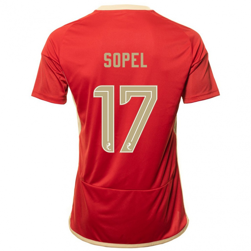 Niño Camiseta Nadia Sopel #17 Rojo 1ª Equipación 2023/24 La Camisa Chile