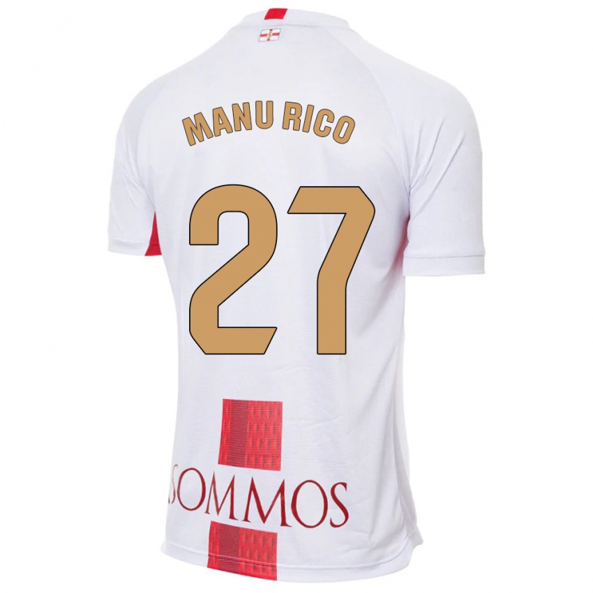 Niño Camiseta Manu Rico #27 Blanco 2ª Equipación 2023/24 La Camisa Chile