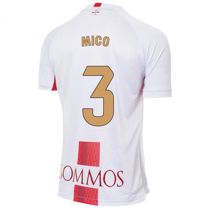 Niño Camiseta Sara Micó #3 Blanco 2ª Equipación 2023/24 La Camisa Chile