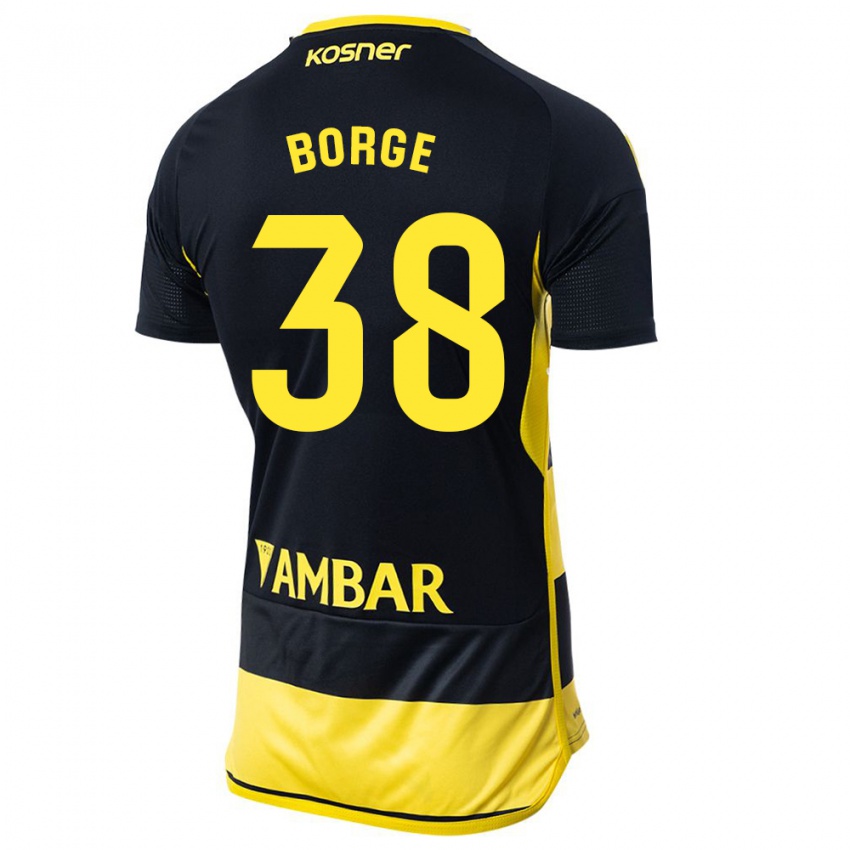 Niño Camiseta Andrés Borge #38 Negro Amarillo 2ª Equipación 2023/24 La Camisa Chile