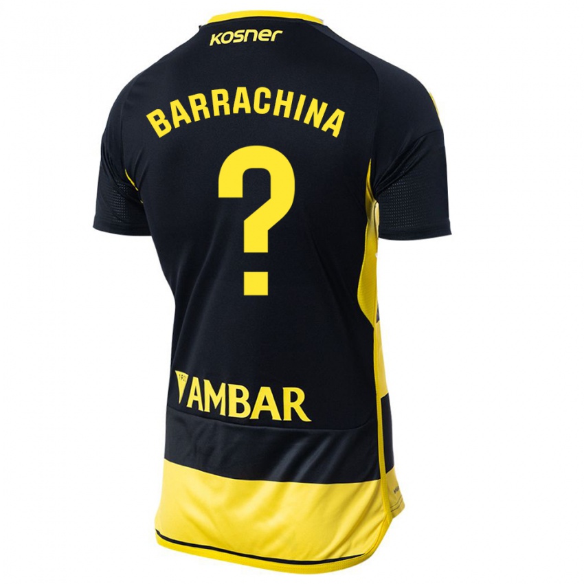 Niño Camiseta Hugo Barrachina #0 Negro Amarillo 2ª Equipación 2023/24 La Camisa Chile