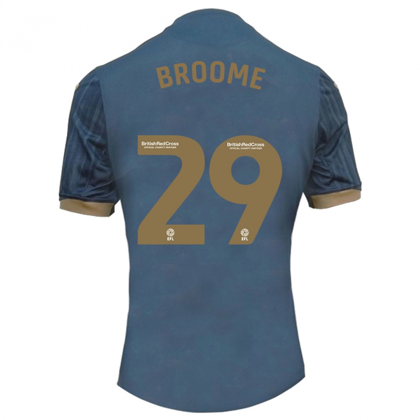 Niño Camiseta Nathan Broome #29 Verde Azulado Oscuro 2ª Equipación 2023/24 La Camisa Chile