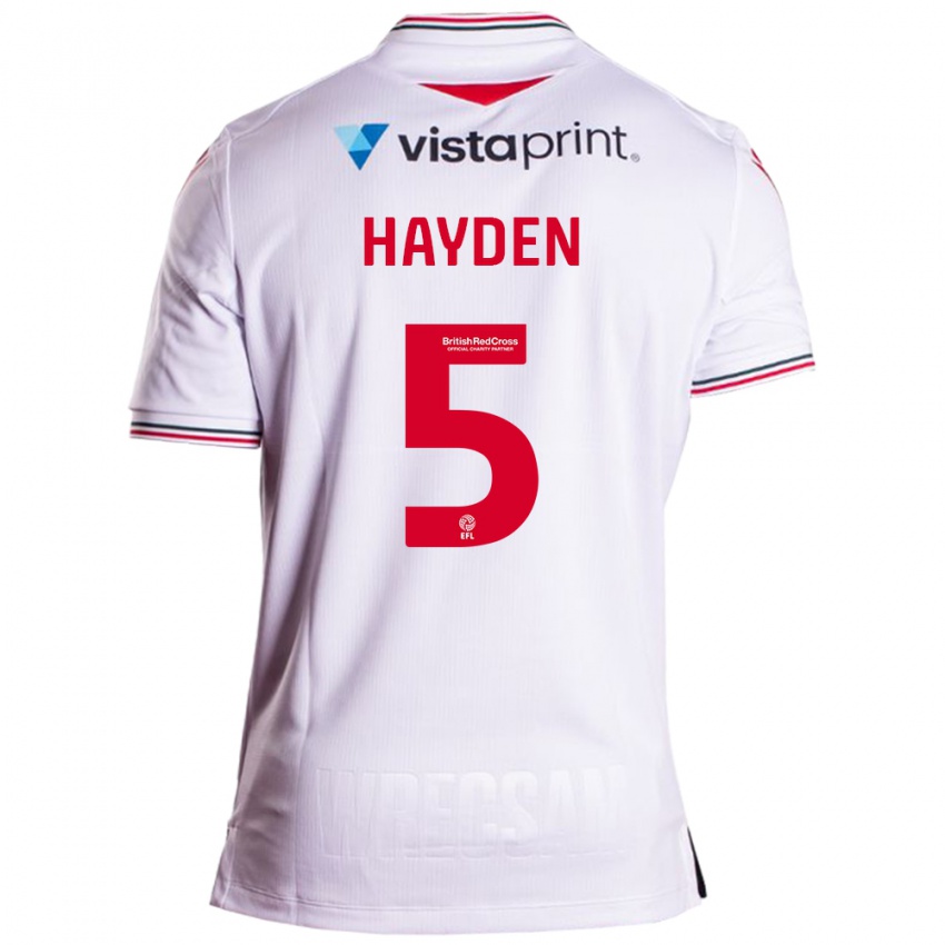 Niño Camiseta Aaron Hayden #5 Blanco 2ª Equipación 2023/24 La Camisa Chile