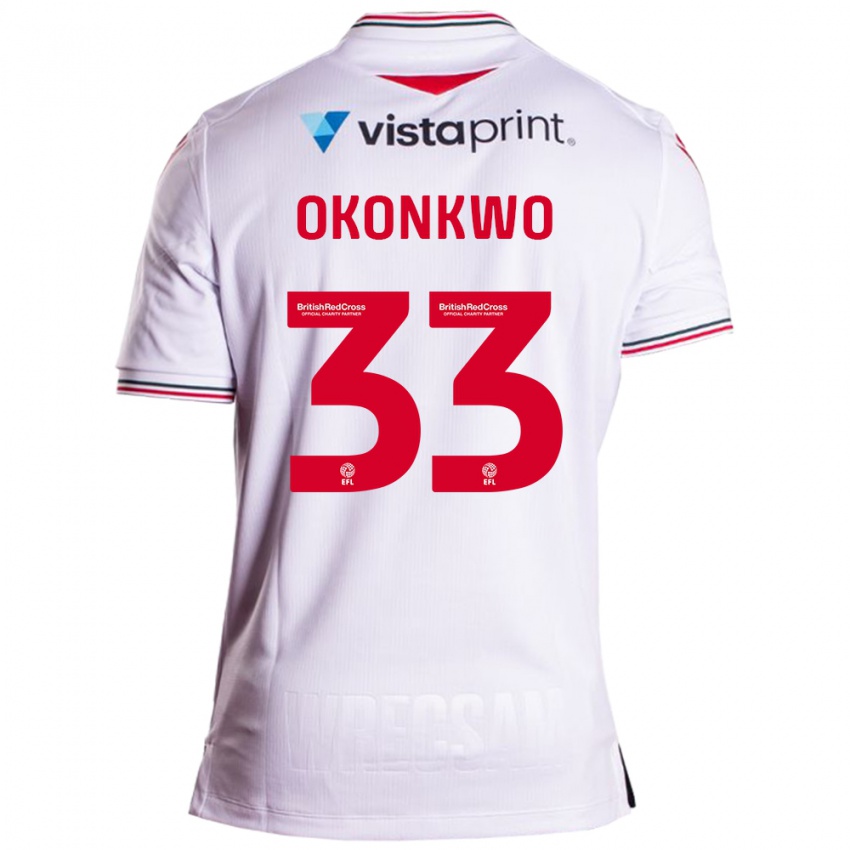 Niño Camiseta Arthur Okonkwo #33 Blanco 2ª Equipación 2023/24 La Camisa Chile