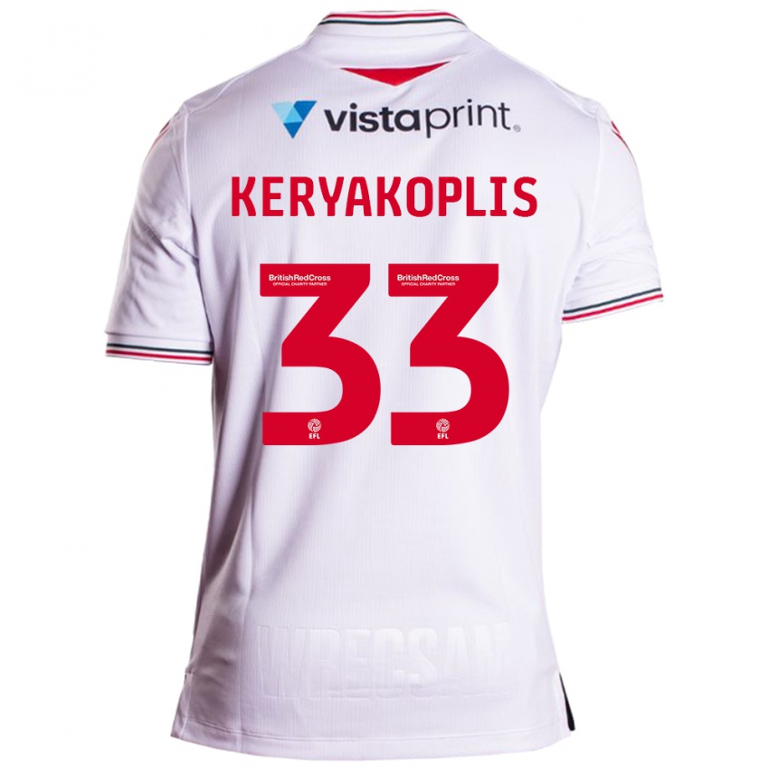 Niño Camiseta Hannah Keryakoplis #33 Blanco 2ª Equipación 2023/24 La Camisa Chile