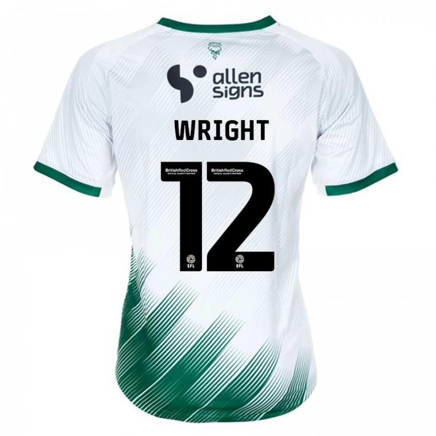 Niño Camiseta Jordan Wright #12 Blanco 2ª Equipación 2023/24 La Camisa Chile