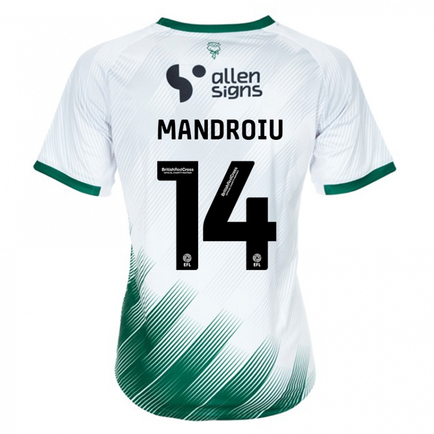 Niño Camiseta Daniel Mandroiu #14 Blanco 2ª Equipación 2023/24 La Camisa Chile