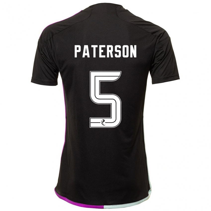 Niño Camiseta Donna Paterson #5 Negro 2ª Equipación 2023/24 La Camisa Chile