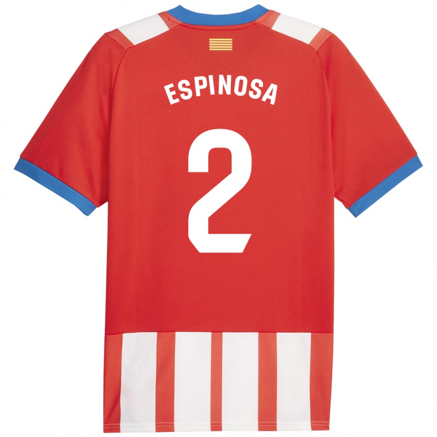Hombre Camiseta Bernardo Espinosa #2 Rojo Blanco 1ª Equipación 2023/24 La Camisa Chile