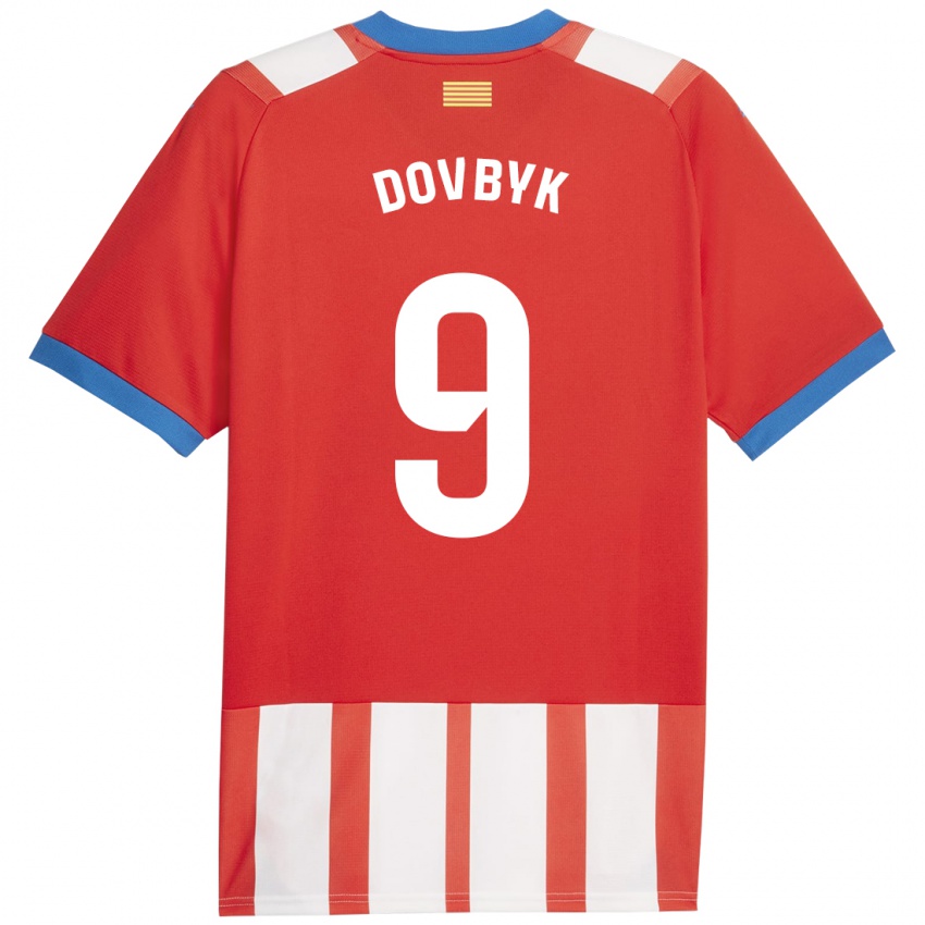 Hombre Camiseta Artem Dovbyk #9 Rojo Blanco 1ª Equipación 2023/24 La Camisa Chile