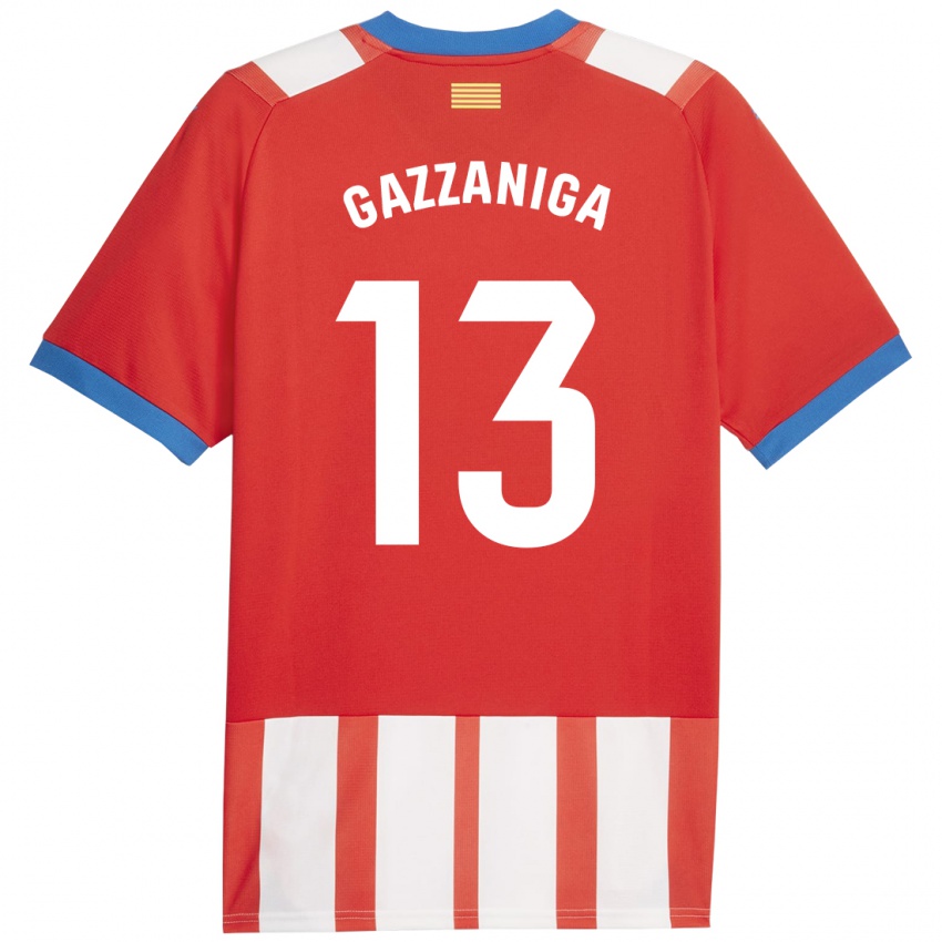 Hombre Camiseta Paulo Gazzaniga #13 Rojo Blanco 1ª Equipación 2023/24 La Camisa Chile
