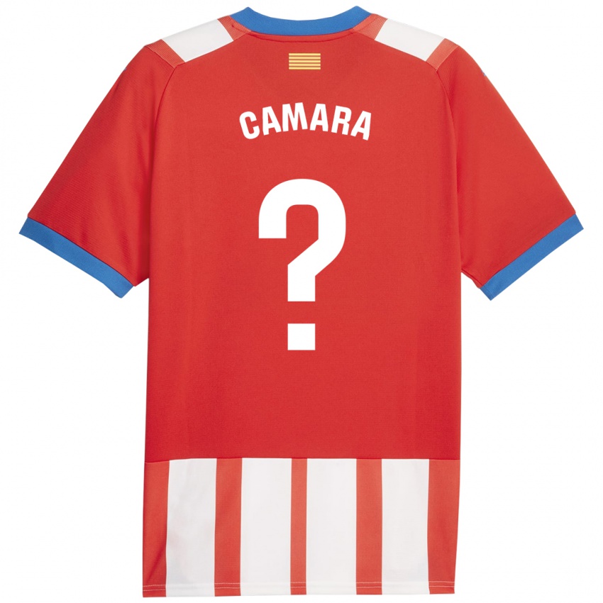 Hombre Camiseta Dawda Camara #0 Rojo Blanco 1ª Equipación 2023/24 La Camisa Chile