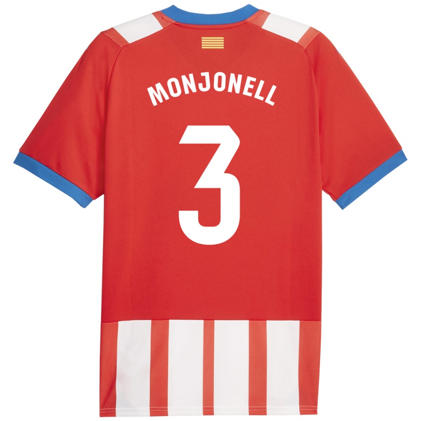 Hombre Camiseta Eric Monjonell #3 Rojo Blanco 1ª Equipación 2023/24 La Camisa Chile