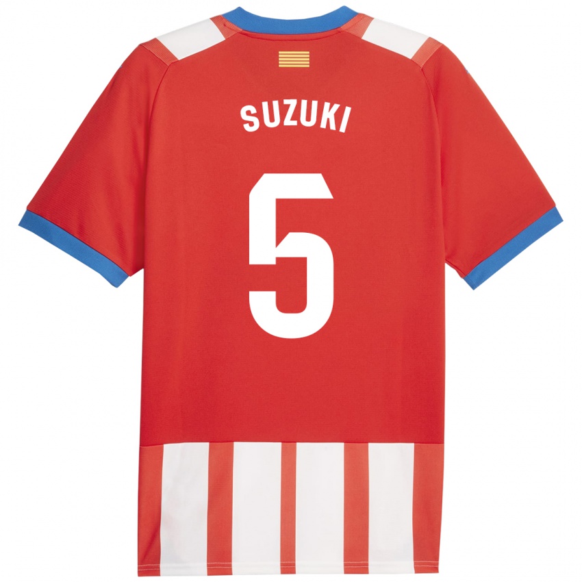 Hombre Camiseta Wadi Ibrahim Suzuki #5 Rojo Blanco 1ª Equipación 2023/24 La Camisa Chile