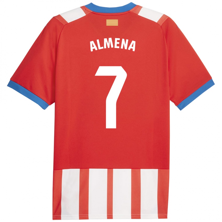 Hombre Camiseta Iker Almena #7 Rojo Blanco 1ª Equipación 2023/24 La Camisa Chile
