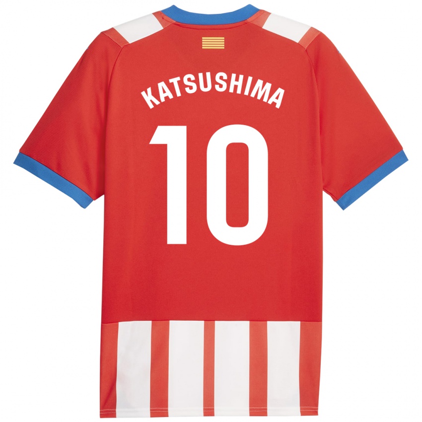 Hombre Camiseta Shinnosuke Katsushima #10 Rojo Blanco 1ª Equipación 2023/24 La Camisa Chile