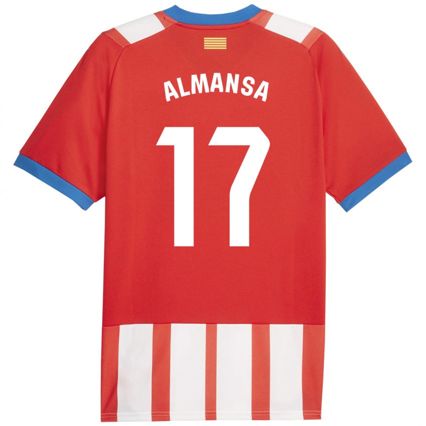 Hombre Camiseta Alex Almansa #17 Rojo Blanco 1ª Equipación 2023/24 La Camisa Chile
