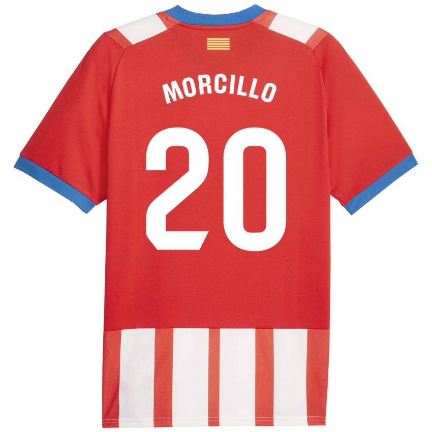 Hombre Camiseta Luis Morcillo #20 Rojo Blanco 1ª Equipación 2023/24 La Camisa Chile