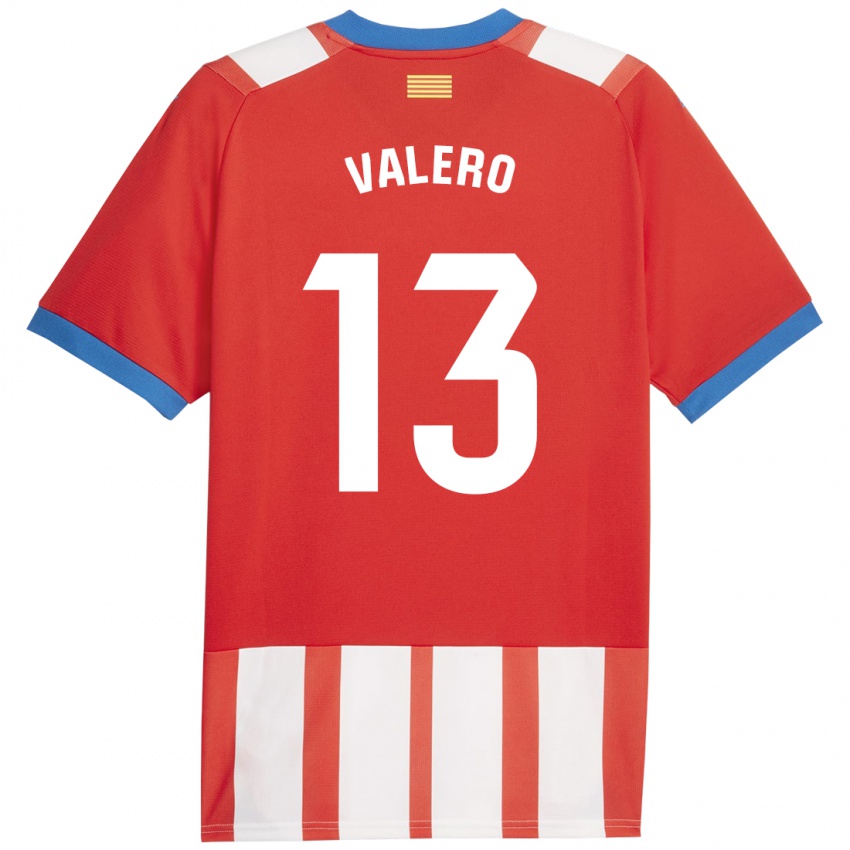 Hombre Camiseta Eliana Valero #13 Rojo Blanco 1ª Equipación 2023/24 La Camisa Chile