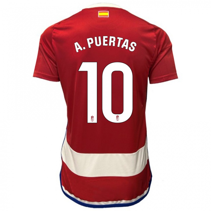 Hombre Camiseta Antonio Puertas #10 Rojo 1ª Equipación 2023/24 La Camisa Chile