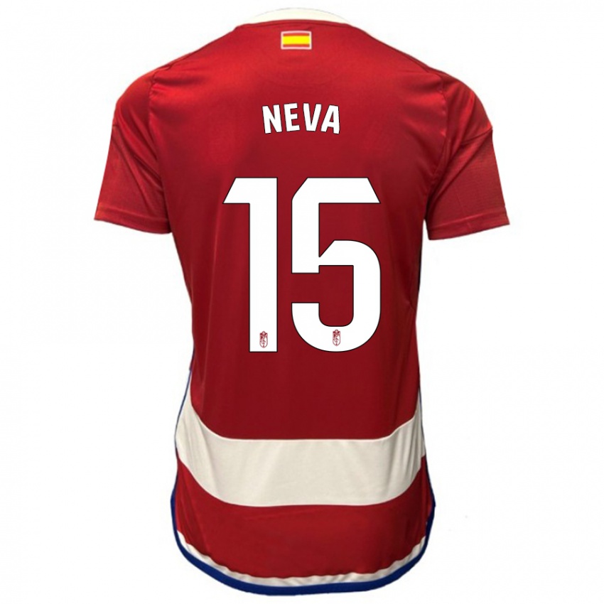 Hombre Camiseta Carlos Neva #15 Rojo 1ª Equipación 2023/24 La Camisa Chile