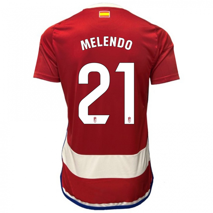 Hombre Camiseta Óscar Melendo #21 Rojo 1ª Equipación 2023/24 La Camisa Chile